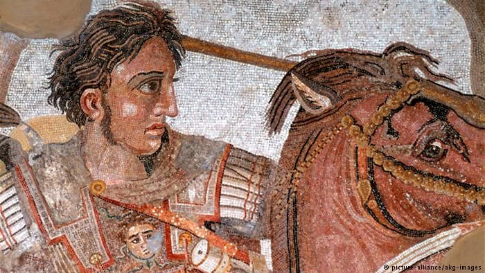 Мозайка с Александър Велики, която се намира в археологическия музей в Неапол