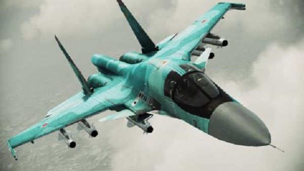 Изтребител бомбардировач Су 34 от Въздушно космическите сили на Русия