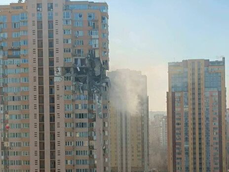 30 етажен жилищен блок в Киев е бил ударен от