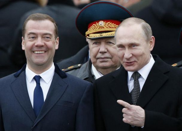 Дмитрий Медведев с Владимир Путин