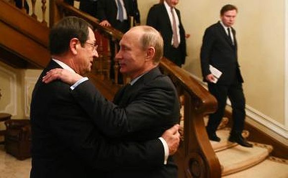 Никос Анастасиадес и Владимир Путин, стопкадър: НТВ