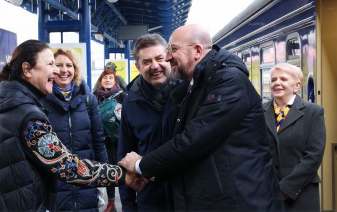 Президентът на Европейския съвет Шарл Мишел пристигна днес с влак