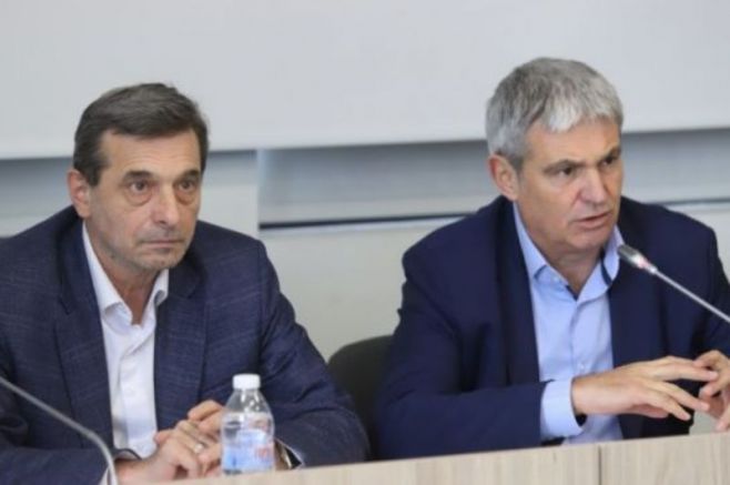 синдикалните лидери Димитър Манолов и Пламен Димитров