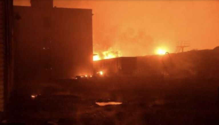 Удар с дрон предизвика пожар в пристанище Кавказ намиращо се