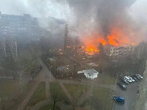 Тази сутрин в град Бровари, Киевска област, се разби транспортен
