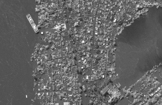 Снимка от сателит на наводнени райони