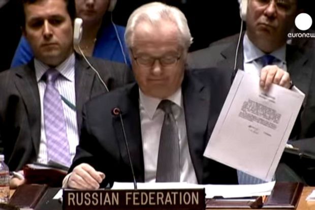 Чуркин размахва от трибуната на ООН несъществуващото писмо
