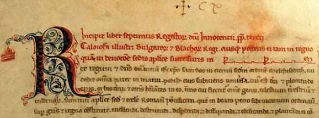 На 15 октомври Калоян приема делегация от папа Инокентий ІІІ, обявява се за император - Цезар