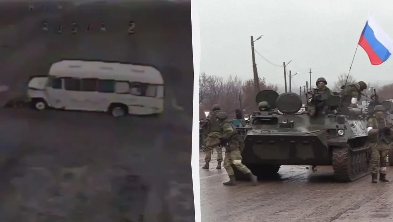 Руските окупатори  "яхнаха" жълт училищен автобус, голф колички и тротинетки