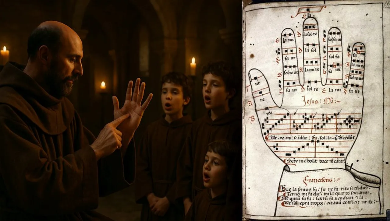  Гвидонианската ръка: Средновековната система, дала началото на музикалната теория и нотната стълбица