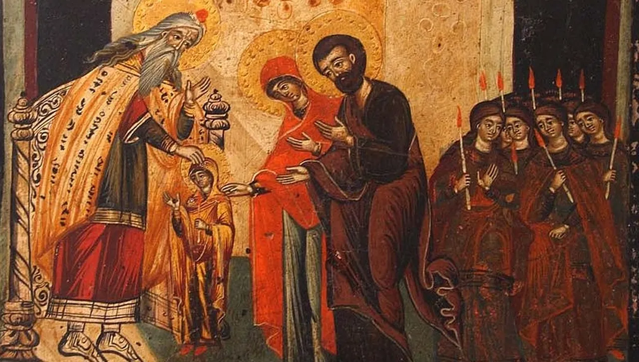 Въведение Богородично: Божии ангели възпяват Дева Мария като небесно селение...