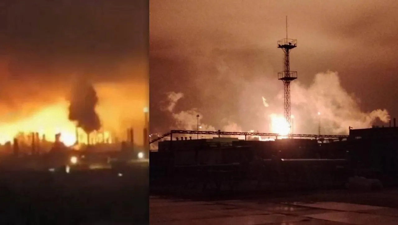 Украински дронове „Бобър“ и FP-1 атакуваха водещ руски нефтопреработвателен завод, от който зависи Москва