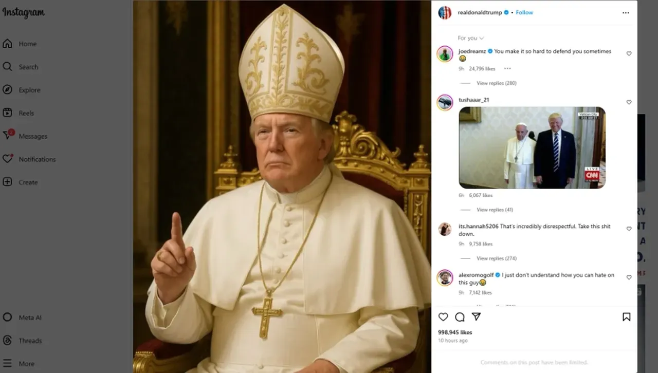 Тръмп скандализира католическия свят с AI-снимка в папски одежди