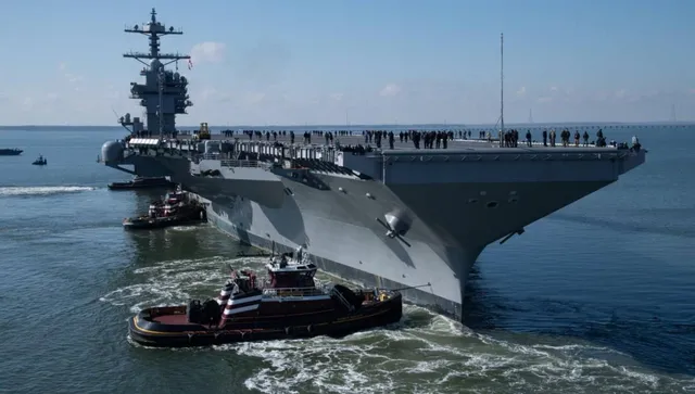 Един от най-мощните в света: САЩ за първи път изведоха в морето нов атомен суперавианосец 