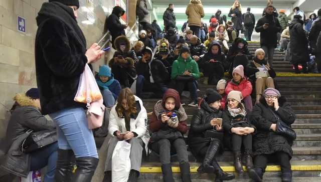 Въздушна тревога в Киев по време на посещението на Рюте